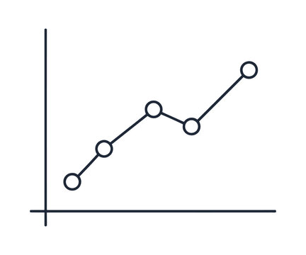 Line graph showing upward trend with connected data points on coordinate plane