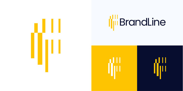 Creative letter F logo icon design vector element, Symbol initial F concept style for bars or barcode, spectrum tone, trade, analysis, finance, digital, statistics and brand identity business company