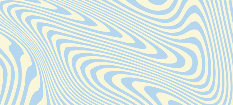 Abstract A minimal wavy abstract background with pastel blue and cream colors, inspired by 60s and 70s retro style. modern design