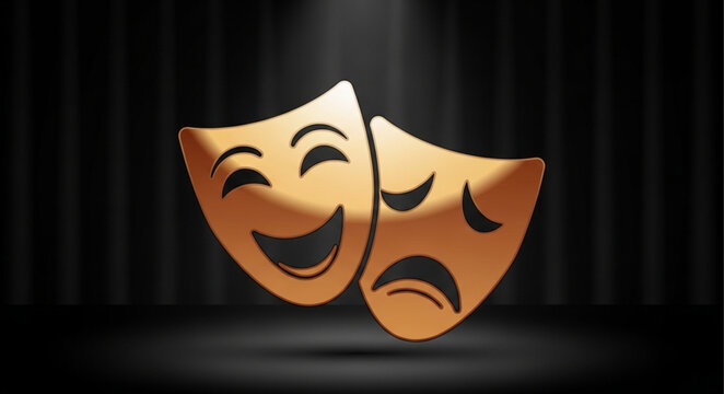 Comedy and Tragedy Masks - Symbolizing Duality in Theater and Life.