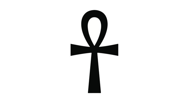 Ancient Egyptian symbol of life and immortality on a clean white background