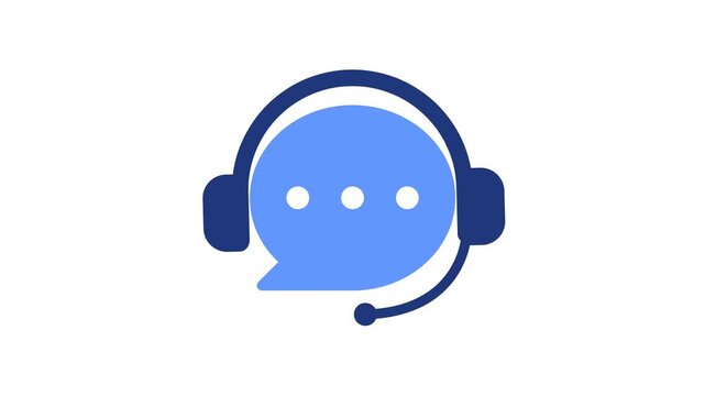 Animated chat support headset icon pulsing
