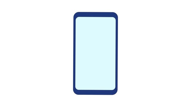Animated smartphone receiving multiple text messages