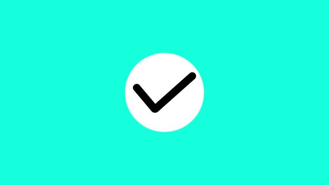 Checkmark on teal background confirmation validated symbol check mark tick mark validation