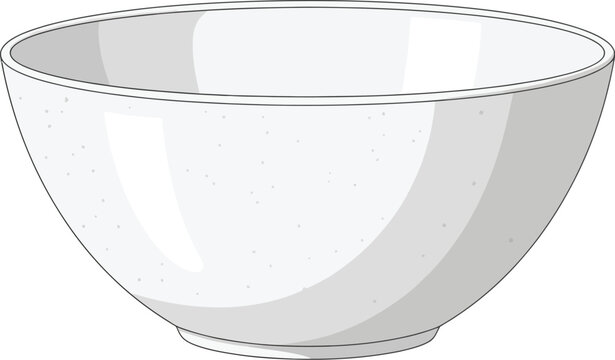 Simple white ceramic bowl rests against a pure white background canvas.