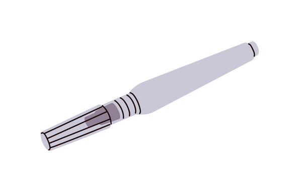 Mechanical drafting pencil for sketching, writing. Instrument with thin lead tips. Stationery tool for drawing, engineering and artistic work. Flat vector illustration isolated on white background