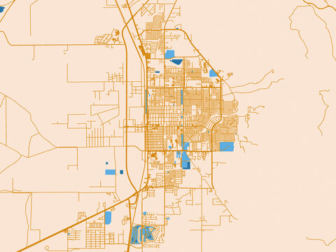 Infographic city map of Alamogordo, New Mexico