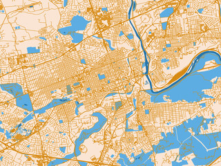 Naklejka premium Simplified city layout of Allentown, Pennsylvania