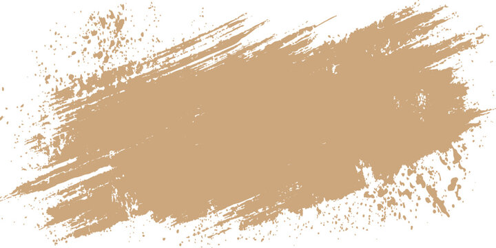 An abstract grunge floral background pattern featuring brown ink blots and gold paint splashes on an old dirty paper texture wall illustration with a grungy liquid splatter border design