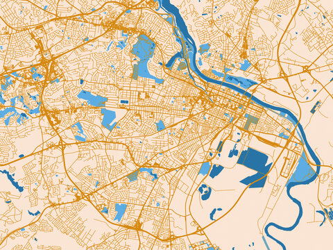 City grid layout map &mdash; Augusta, Georgia
