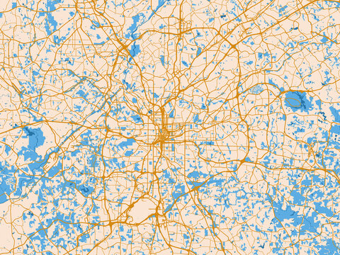 City layout map of Atlanta, Georgia