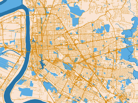 Baton Rouge Louisiana city map poster