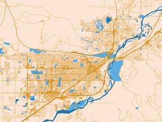 Fototapeta premium Billings, Montana – street map