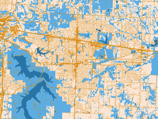 Naklejka premium Street network map — Blue Springs, Missouri