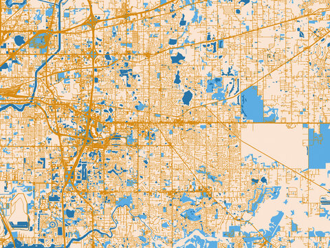 Urban grid map of Brandon, Florida