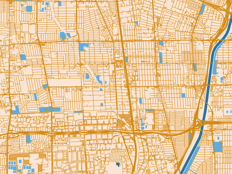 Street map of Compton, California