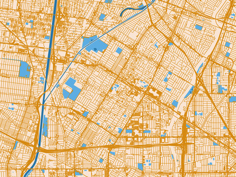 City grid layout map &mdash; Downey, California