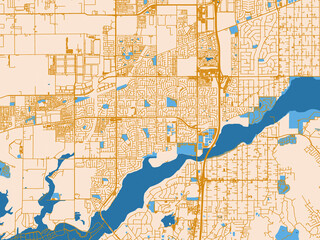 Fototapeta premium Eastvale street network map — California