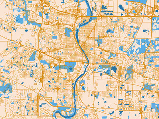 Fototapeta premium City street layout of Elgin, Illinois