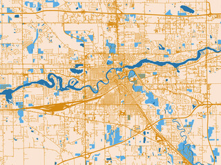 Naklejka premium Urban map background of Elkhart, Indiana