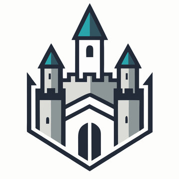 logo design vector illustration modern minimalist castle