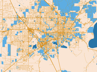 Naklejka premium City layout poster of Gainesville, Florida
