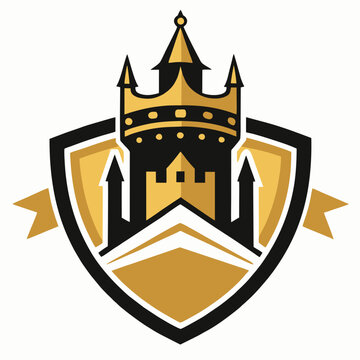 logo design vector illustration  royal castle emblem