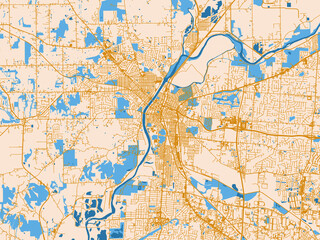 Fototapeta premium City street layout of Hamilton, Ohio