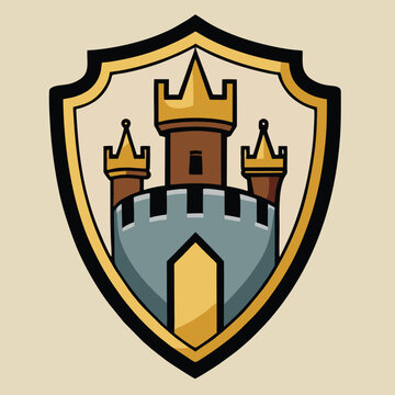logo design vector illustration  royal castle emblem