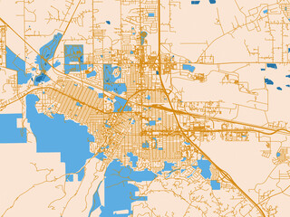 Fototapeta premium Street grid map of Helena, Montana