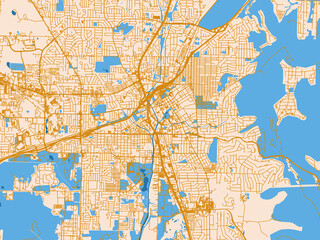 Obraz premium Urban planning style map of Huntsville, Alabama