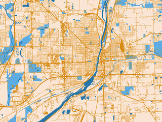 Fototapeta premium Urban map poster — Joliet, Illinois
