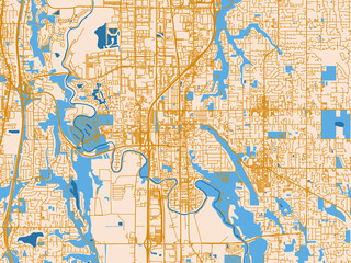 Fototapeta premium Cartographic street layout — Kent, Washington