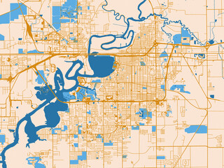 Fototapeta premium Lake Charles, Louisiana – city map