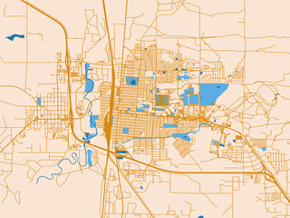 Fototapeta premium Street network map of Laramie, Wyoming