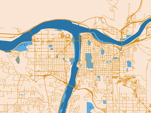 City map poster of Lewiston, Idaho