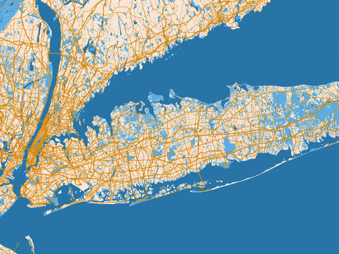 Urban planning style map of Long Island, New York