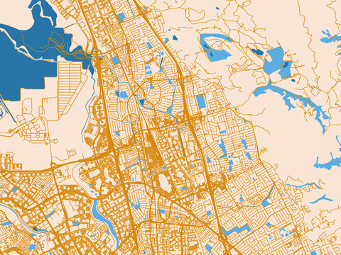 Road network map of Milpitas, California