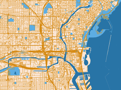 City map poster &mdash; Milwaukee Center, Wisconsin