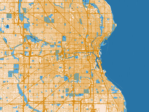 Street network map &mdash; Milwaukee, Wisconsin