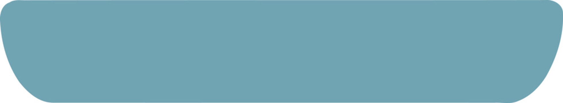 Simple flat light blue elongated pot shape with rounded corners. Blank container design element graphic