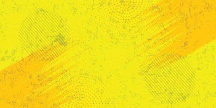 Latar belakang komik kuning dengan matahari meledak dan dot halftone