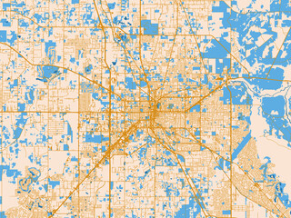 Naklejka premium Infographic city map of Ocala, Florida