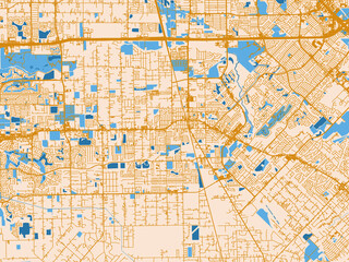 Naklejka premium Urban grid map — Pearland, Texas