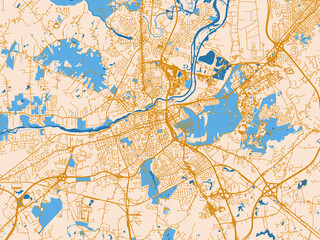 Fototapeta premium Petersburg street grid map, Virginia