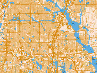 Fototapeta premium Plano, Texas – street map