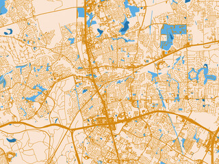 Fototapeta premium City cartography of Round Rock, Texas