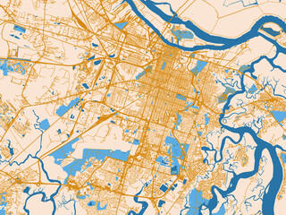 Fototapeta premium Urban planning style map of Savannah, Georgia