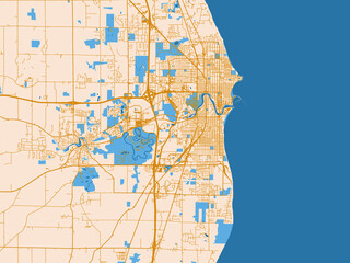 Naklejka premium City cartography of Sheboygan, Iowa