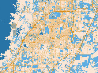 Fototapeta premium Spring Hill street grid map, Florida